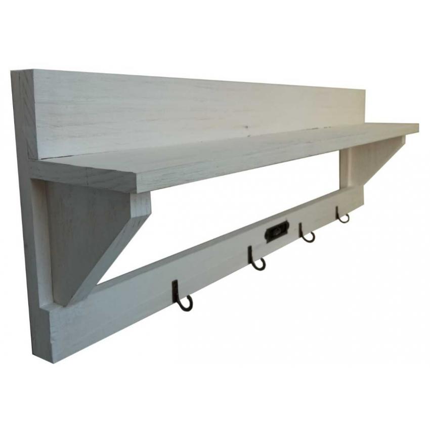 Etagère murale rustique blanc craie