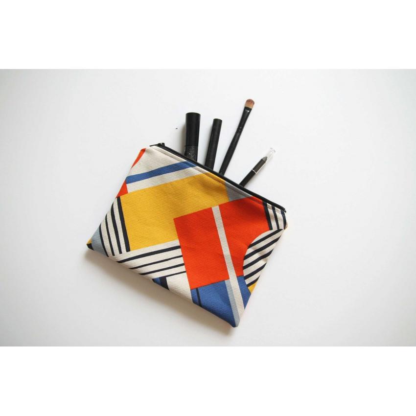 Pochette tissu géométrique- Coton Bio