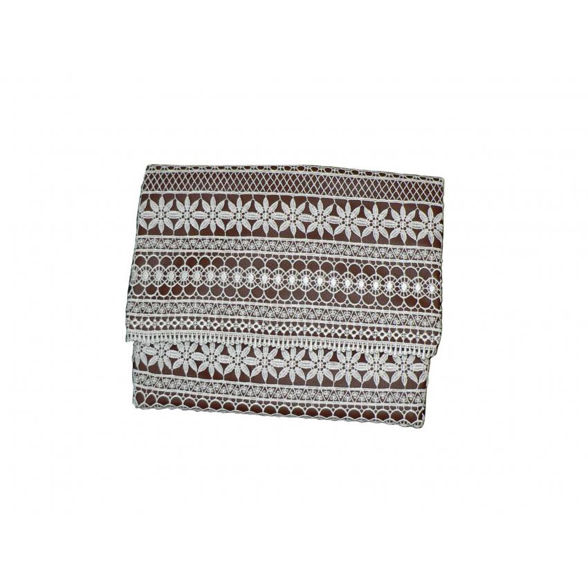 Pochette en guipure de Calais et simili-cuir