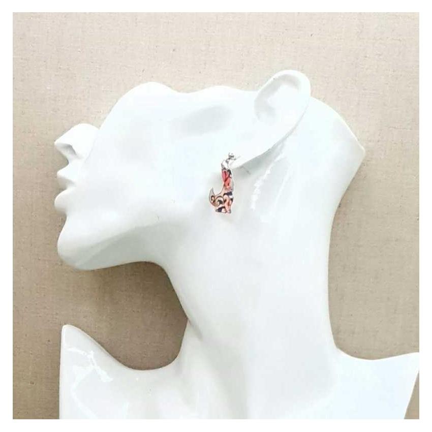 Boucles d'oreilles mini lapin et mini Tortue en tissu liberty wiltshire pois de senteur