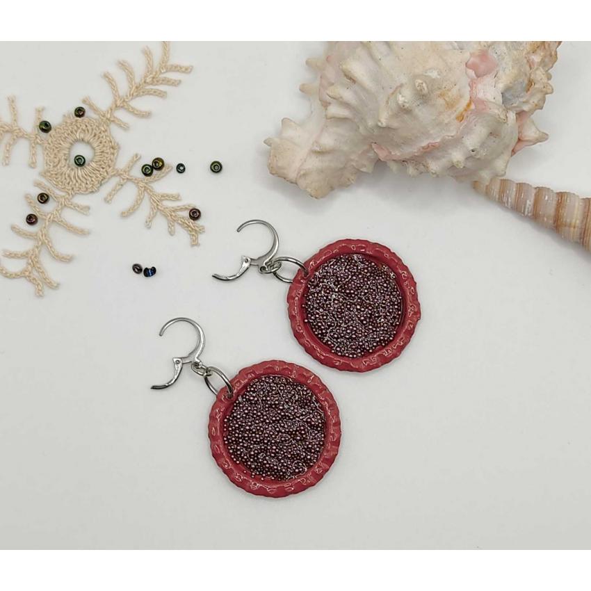 Boucles d'oreille Les Framboises