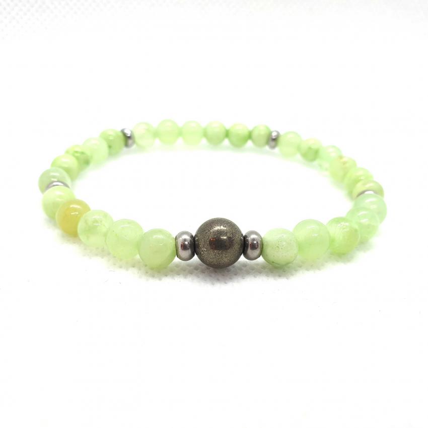 Bracelet en préhnite naturelle