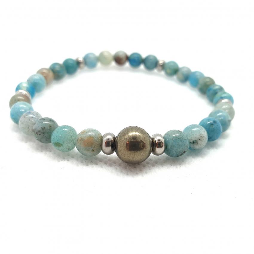 Bracelet en hémimorphite bleue naturelle