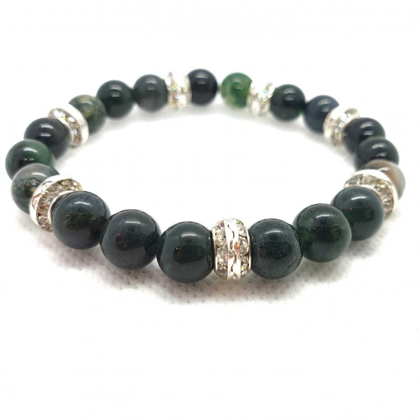 Bracelet en agate mousse naturelle