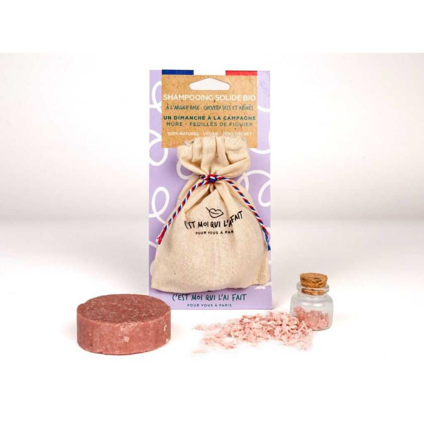 SHAMPOOING SOLIDE BIO A L'ARGILE ROSE 65G