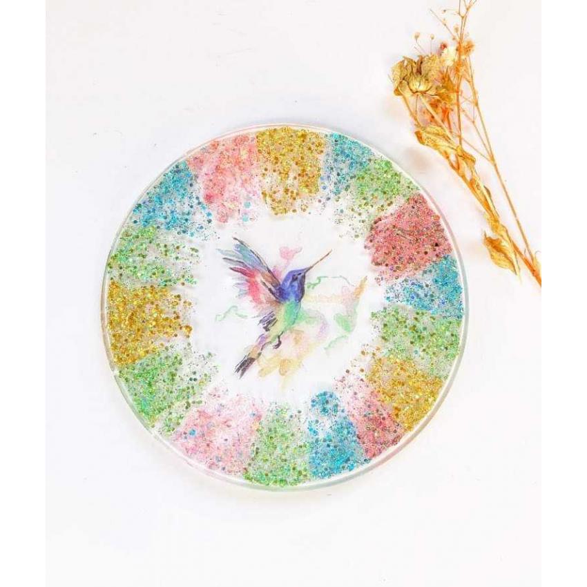 Sous verre arc en ciel colibri