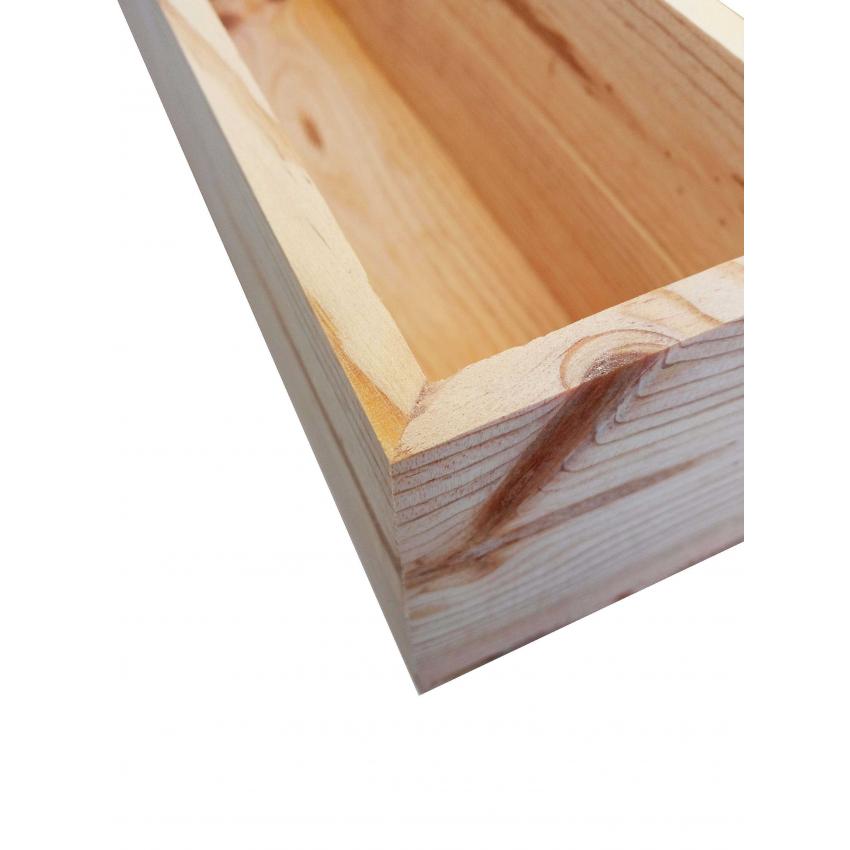 Boite de rangement en pin massif clair 30 x 10 x 9cm