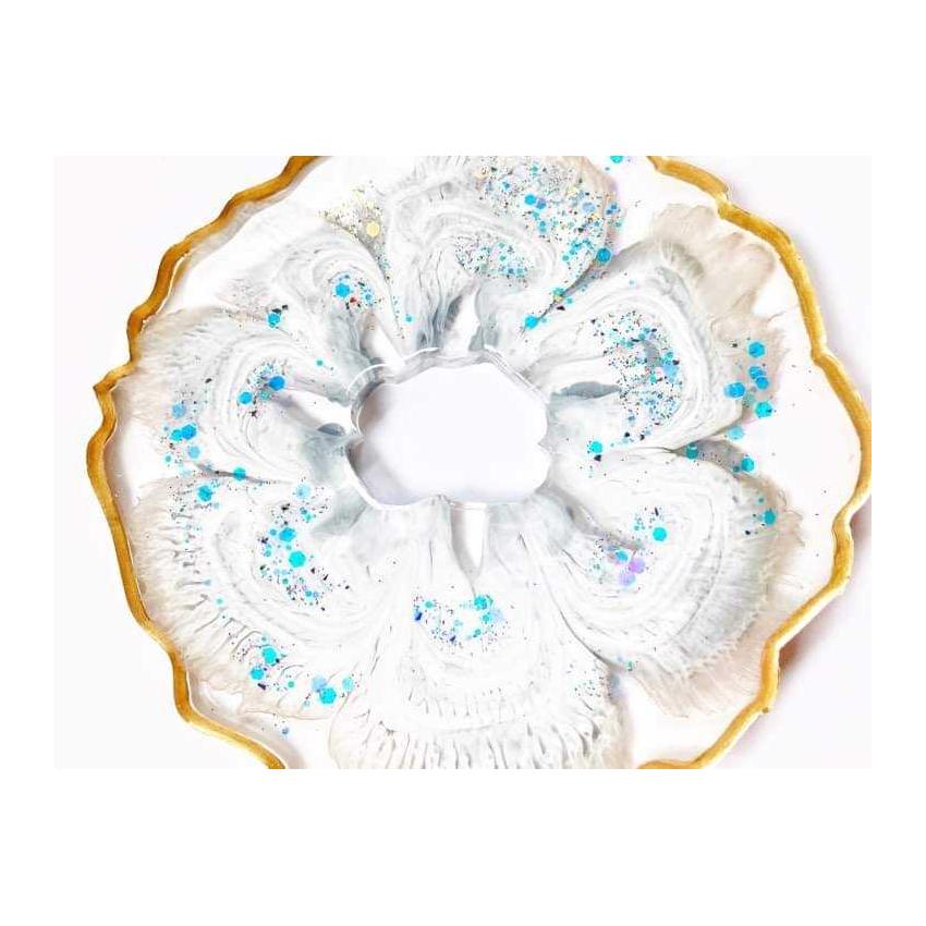 Sous verre gris et doré