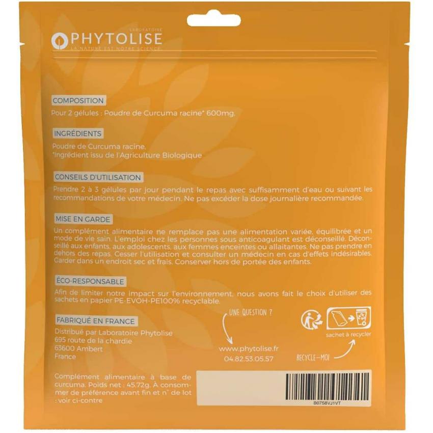 Complément alimentaire Curcuma Bio - 120 gélules