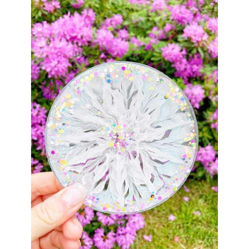 Sous verre résine motif fleur