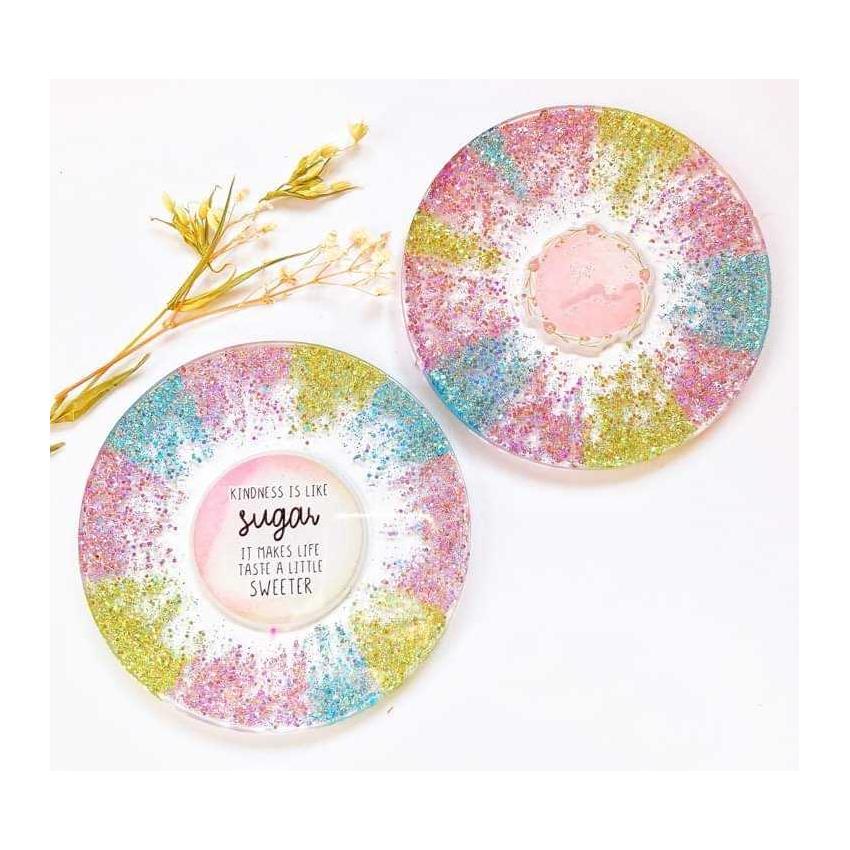 Sous verre arc en ciel