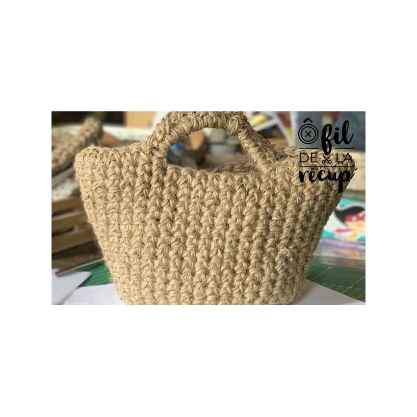 PALERME - Sac panier à customiser (ou pas) au crochet ficelle de jute