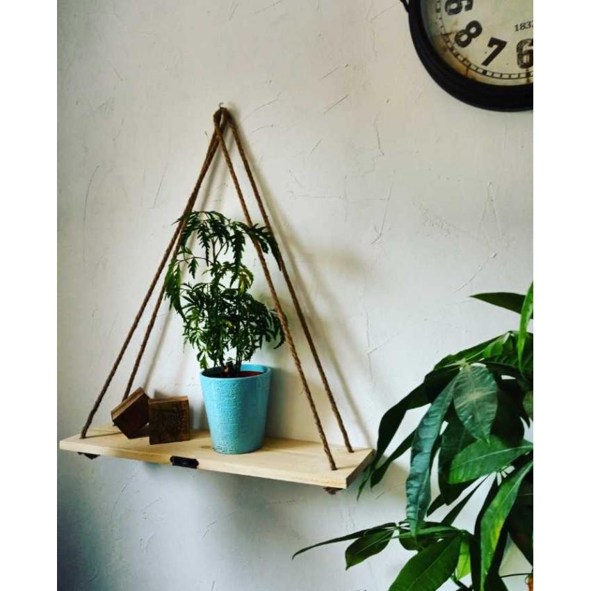 Etagère bohème suspendue en pin massif