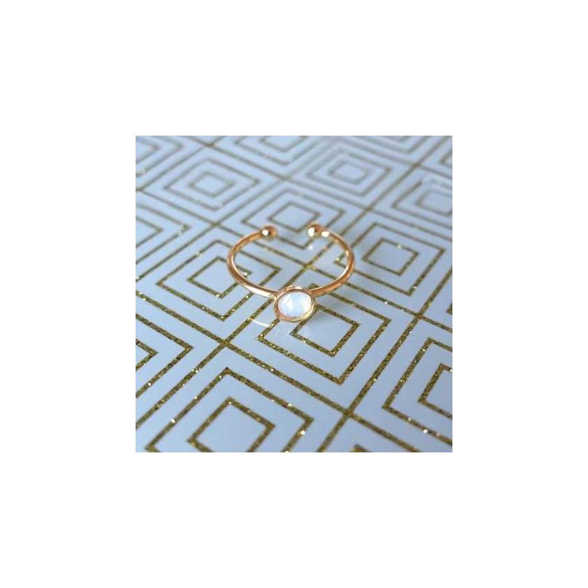 Bague cristal de Swarovski blanc et or