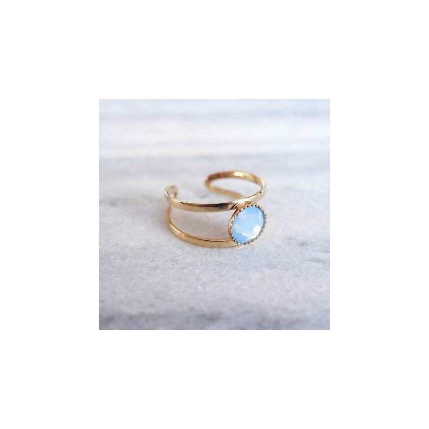 Bague cristal de Swarovski blanc et or