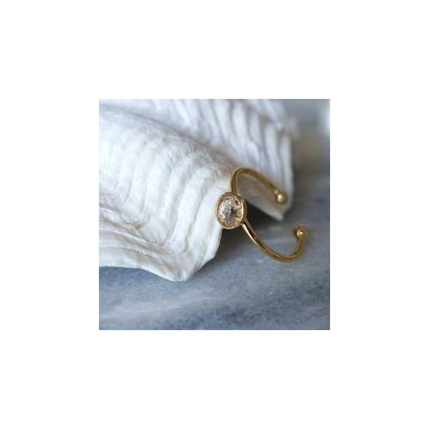 Bague cristal de Swarovski transparent et or