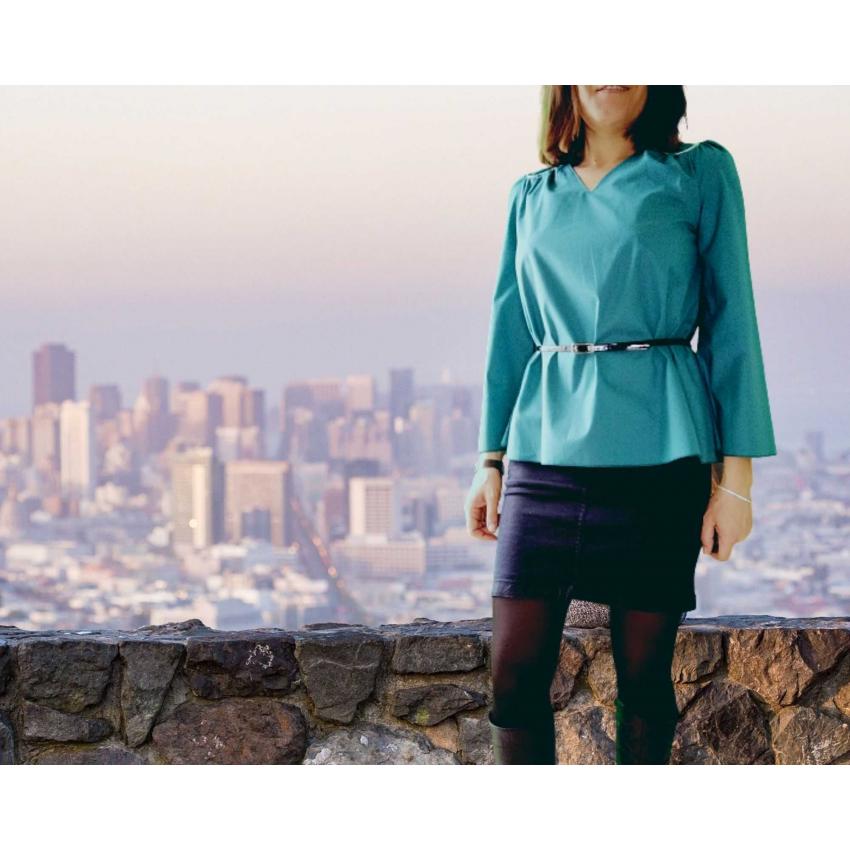 Blouse Alix bleu canard