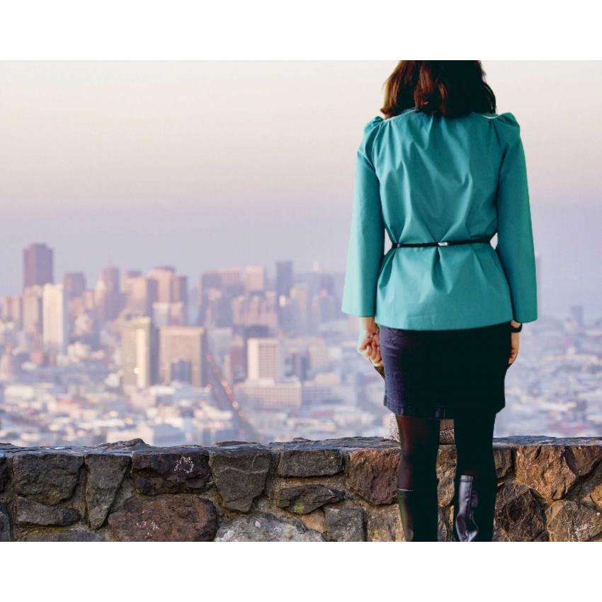 Blouse Alix bleu canard