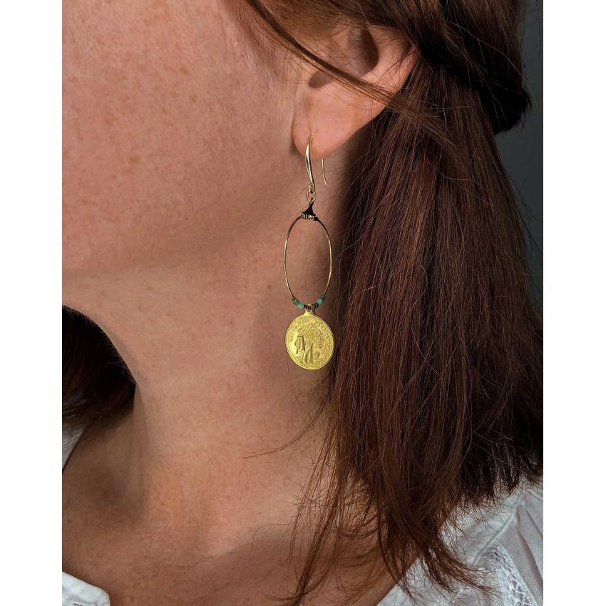 Boucles d'oreilles pièces d'or