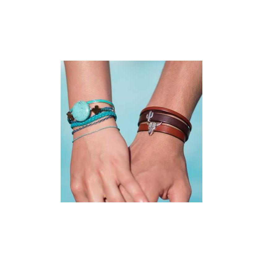 Bracelet cactus en cuir