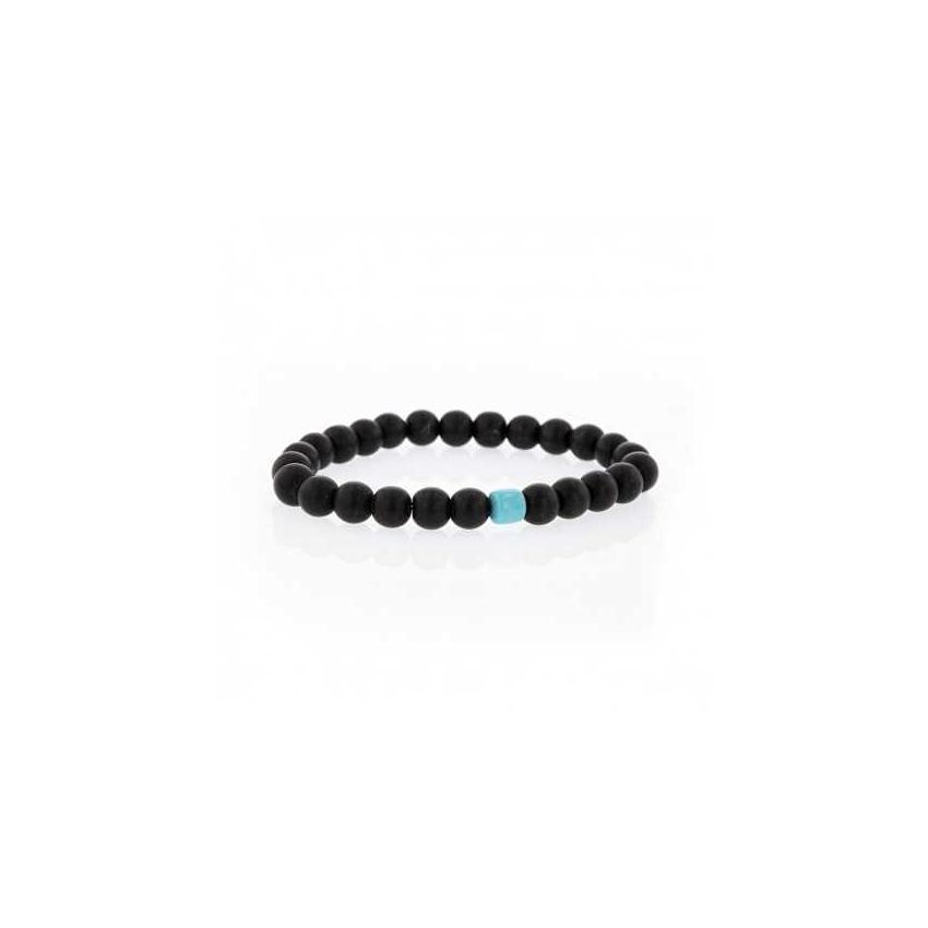 Bracelet Lucky onyx et turquoise Bracelet Lucky onyx et turquoise