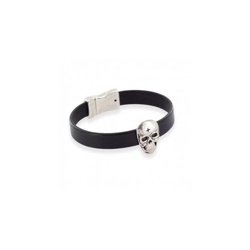 Bracelet skullhead en cuir