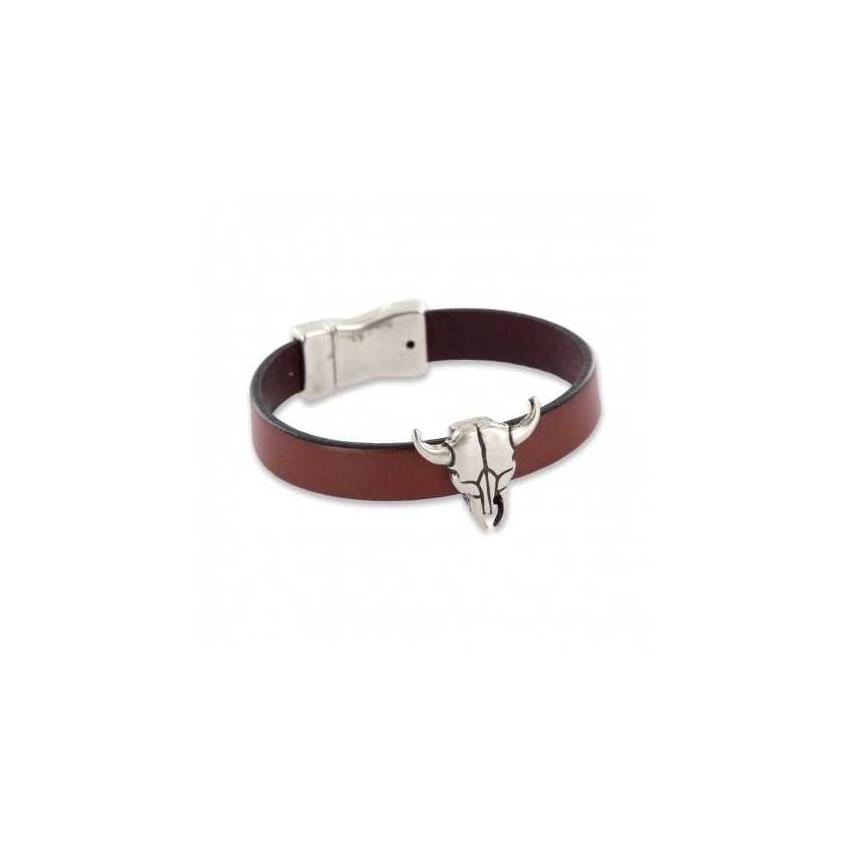 Bracelet taureau en cuir