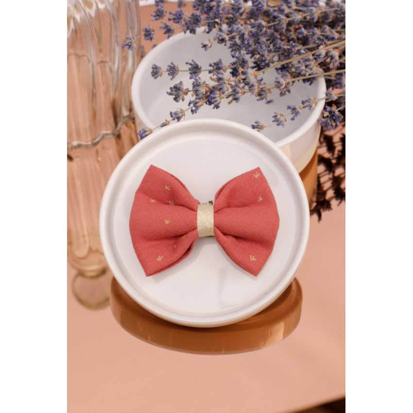 Noeud à clipser rose foncé et doré