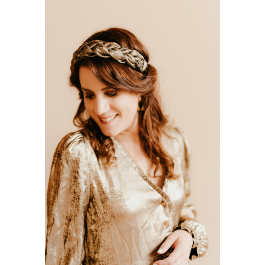 Headband tressé doré foncé