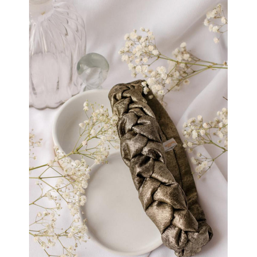 Headband tressé doré foncé
