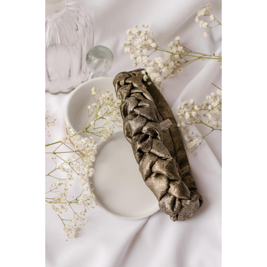 Headband tressé doré foncé
