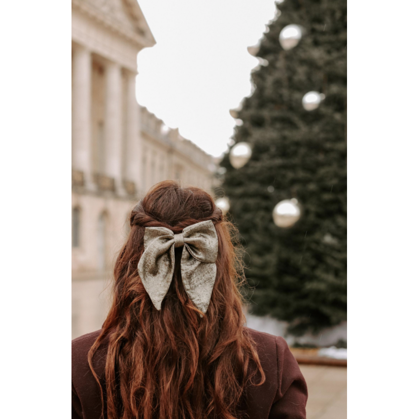 Maxi noeud barrette doré foncé