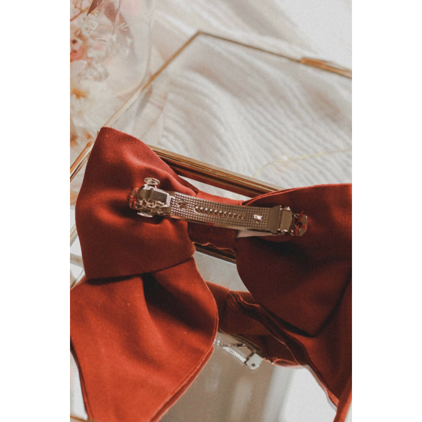 Maxi noeud barrette marron écureuil