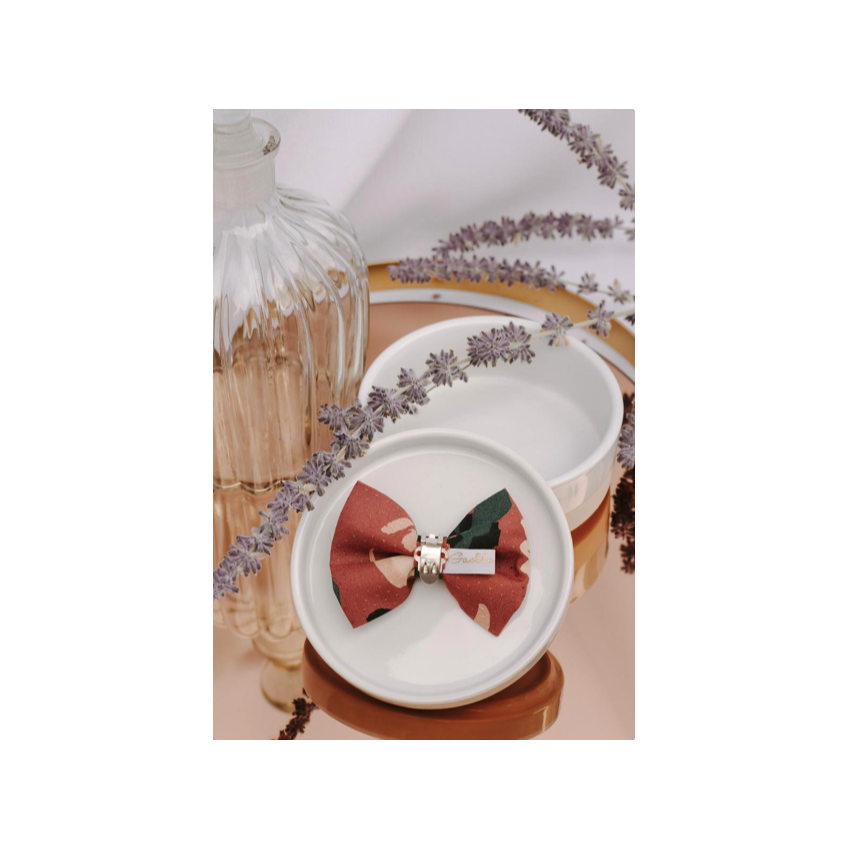 Noeud à clipser imprimé caramel canard et sable