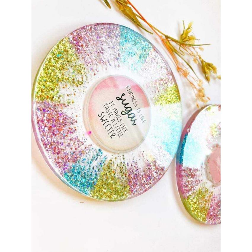 Sous verre arc en ciel