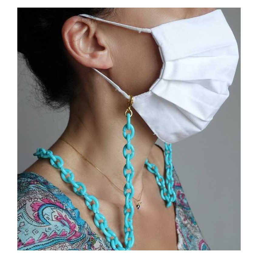 Chaîne de masque/lunettes Vanessa bleu ciel