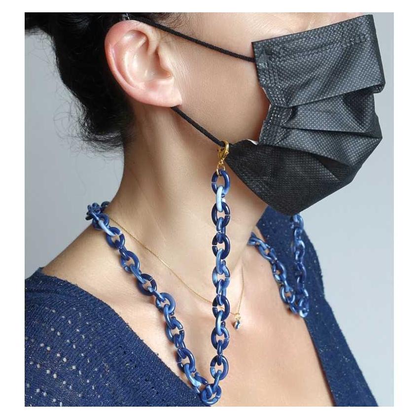 Chaîne de masque/lunettes Vanessa dégradé de bleu