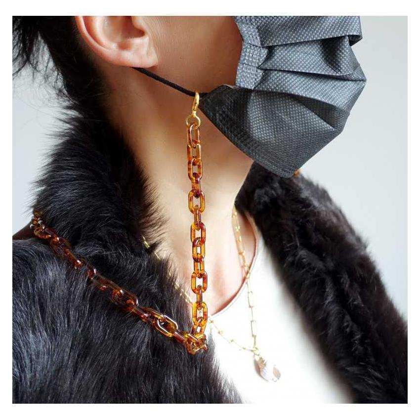 Chaîne de masque/lunettes Vanessa imprimé léopard