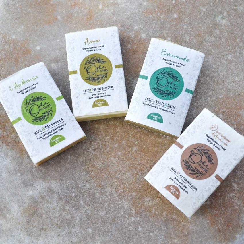 Coffret Zéro déchet 4 Savons saponifiés à froid