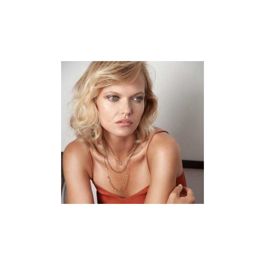 Collier triple rangs vert et or