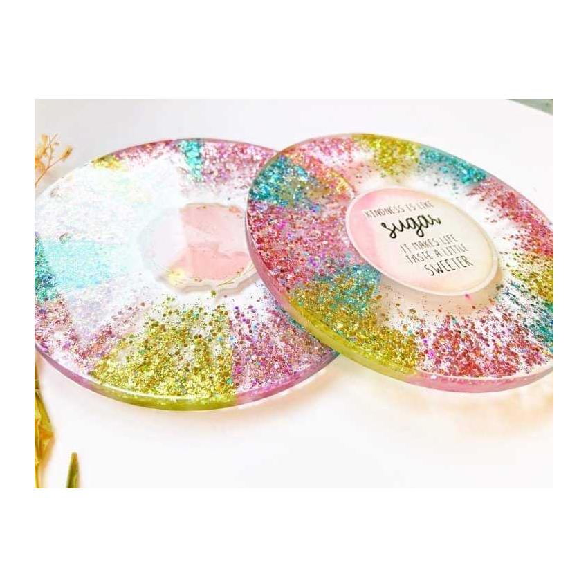 Sous verre arc en ciel