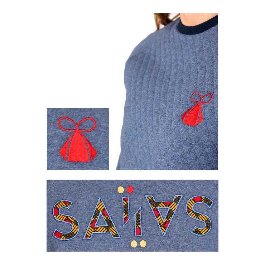 Sweat éco-responsable mixte Indigo ⎮ Koudougou Matelassé