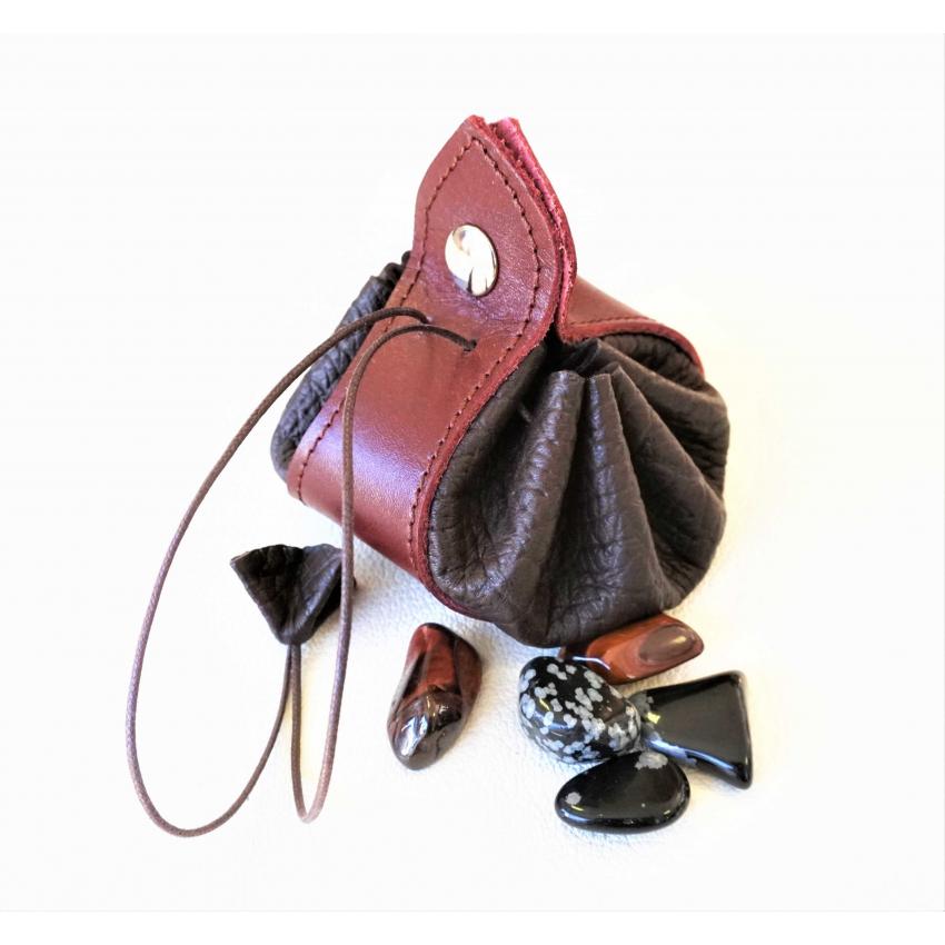 Bourse en cuir souple pour vos bijoux, vos pierres ou vos dés