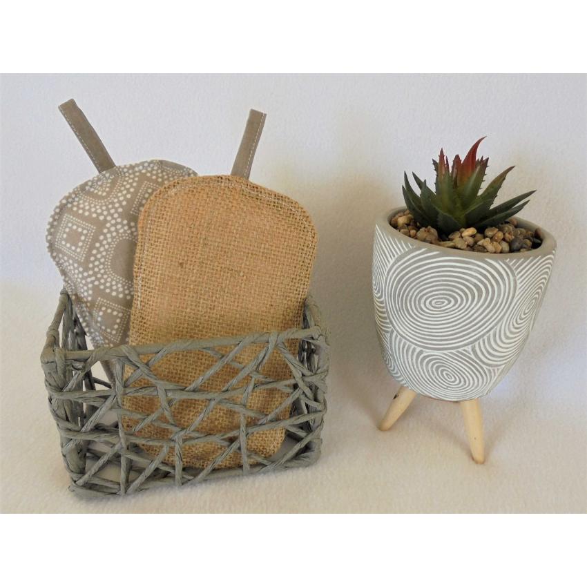 Lot de 2 éponges lavables Beige Oriental