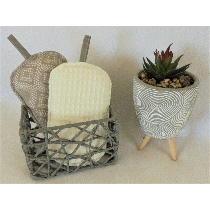 Lot de 2 éponges lavables Beige Oriental