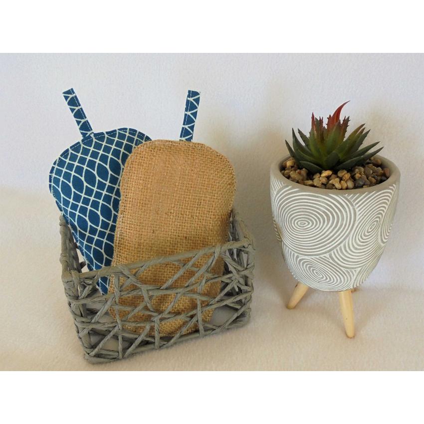 Lot de 2 éponges lavables graphique bleu