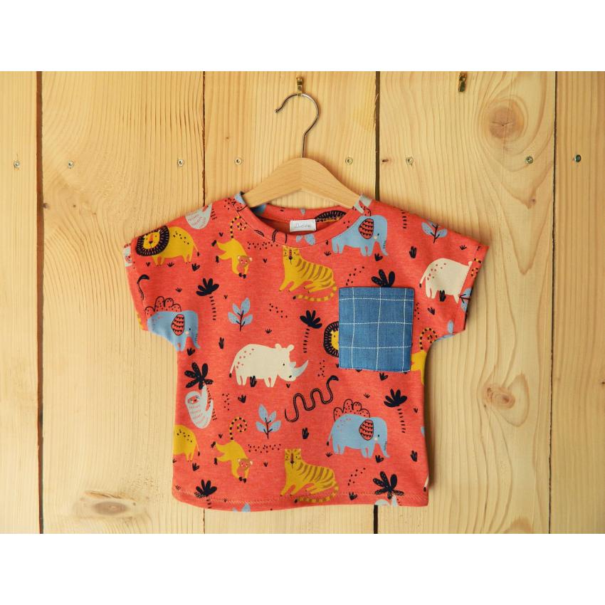 T-shirt à manches courtes bébé en jersey bio orange
