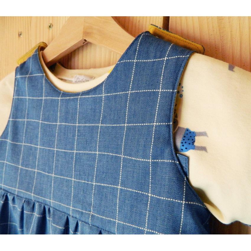 T-shirt à manches courtes pour bébé en jersey bio écru, jaune et bleu, motif hippopotames