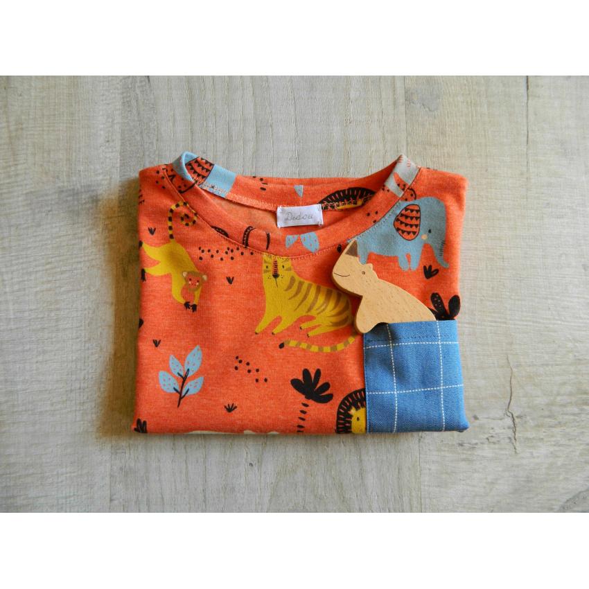 T-shirt à manches courtes bébé en jersey bio orange