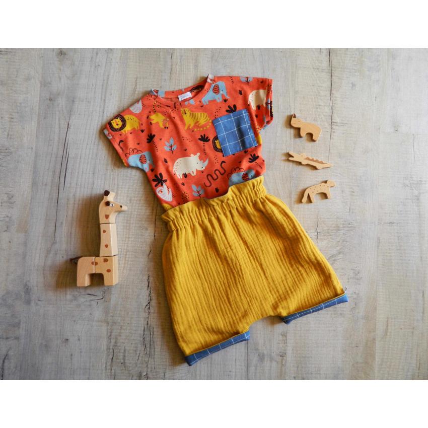 T-shirt à manches courtes bébé en jersey bio orange